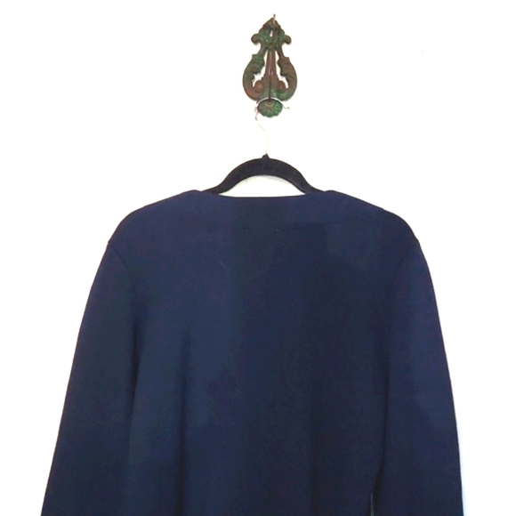 Soft Surroundings Navy Blue Cardigan Faux Fur Trimmed Cuffs Size XL EUC! - Picture 5 of 10